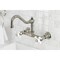 Kingston Brass KS3246PX Two-Handle Wall Mount Bathroom Faucet, Polished Nickel KS3246PX - alternate 2